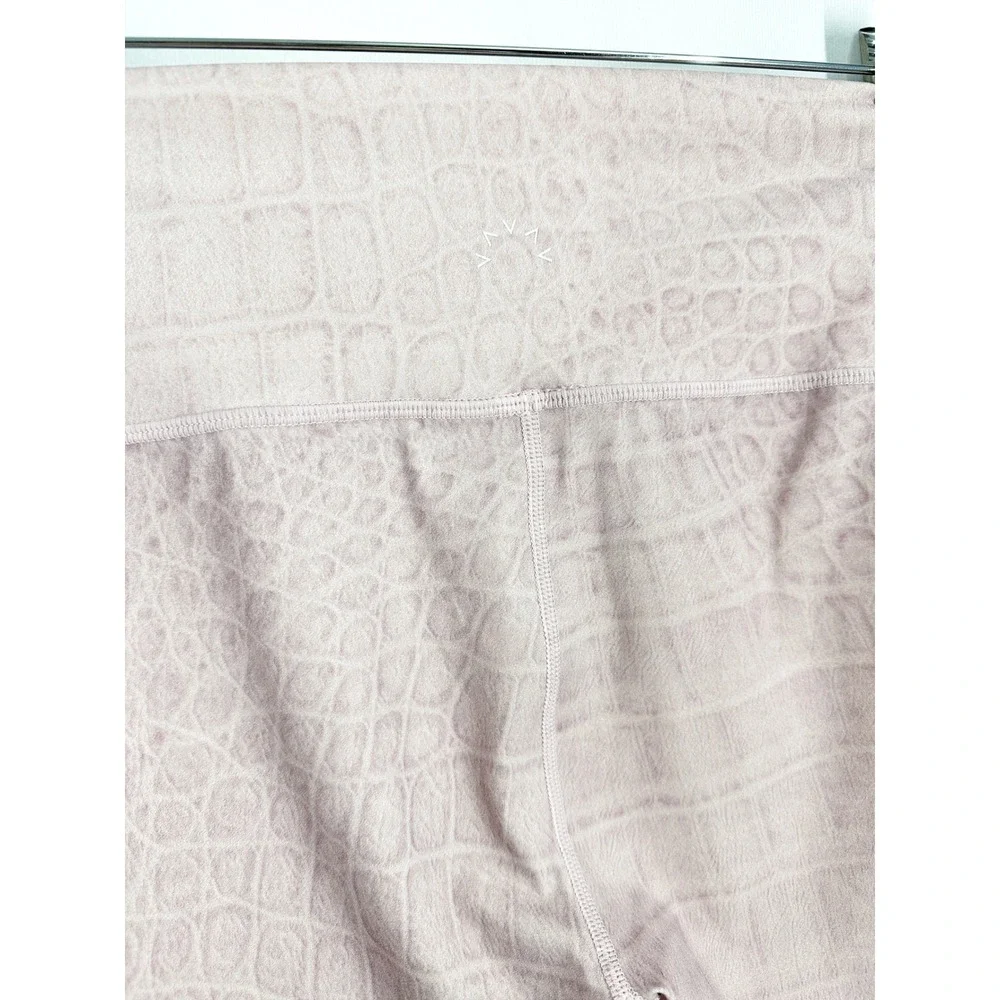 Varley Luna Legging Pink‎ Croc Embossed High Waist 7/8 Yoga Pants Size Small NWT